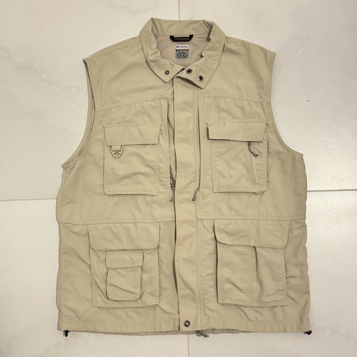 Gilet De Pêche Columbia Titanium Omni-Dry Venture II – Homme, Taille L, Beige – Neuf Avec étiquettes