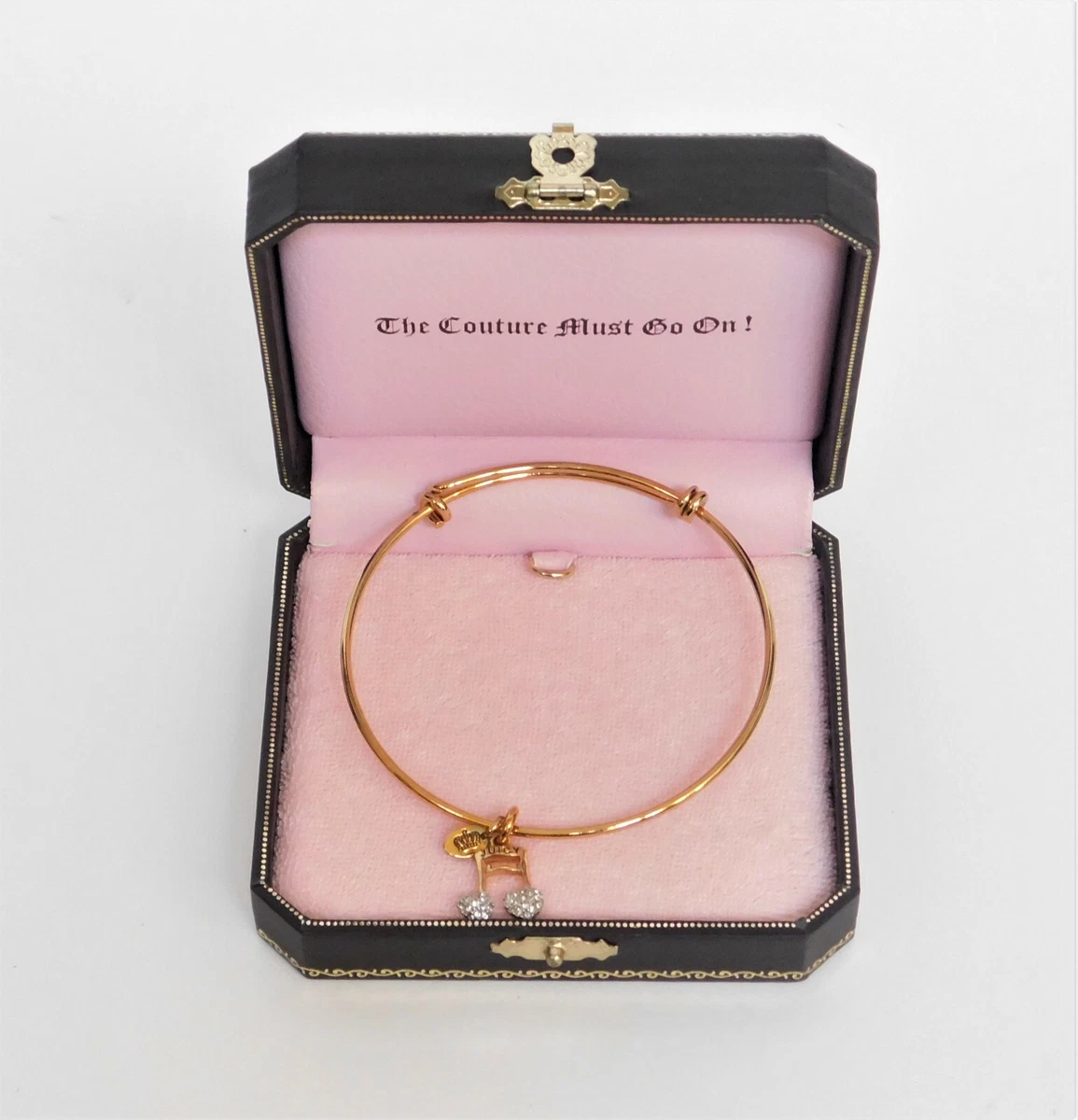 Juicy Couture Gold Plated Music Note Charm Bangle Bracelet eBay