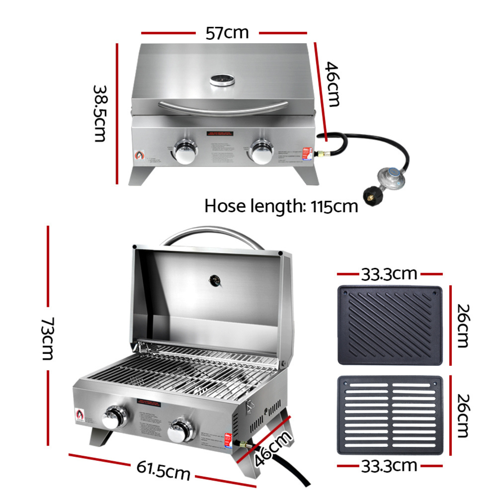 Grillz Portable Gas BBQ Outdoor LPG Oven Camping Cooker Grill 2 Burner Stove New eBay