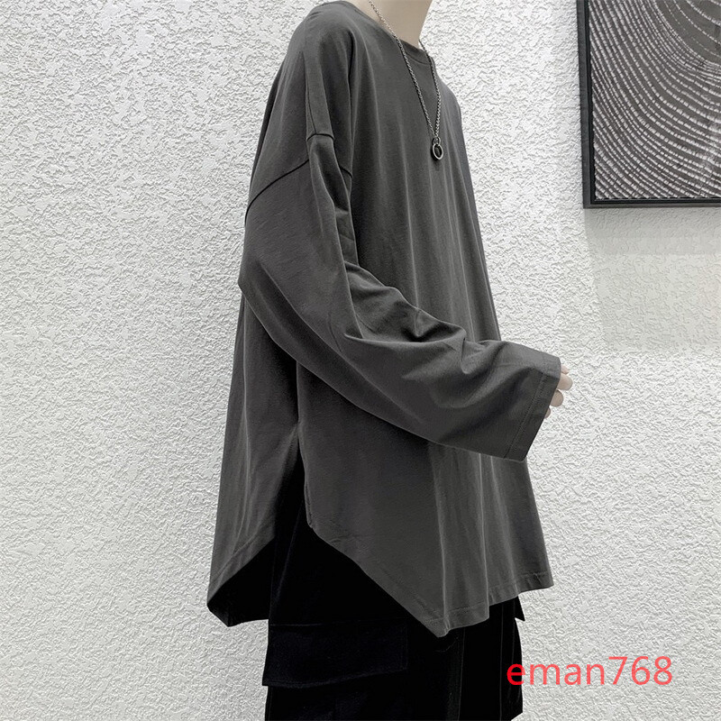Japanese Style Mens Long Sleeves Split Oversize Sweatshirt Casual