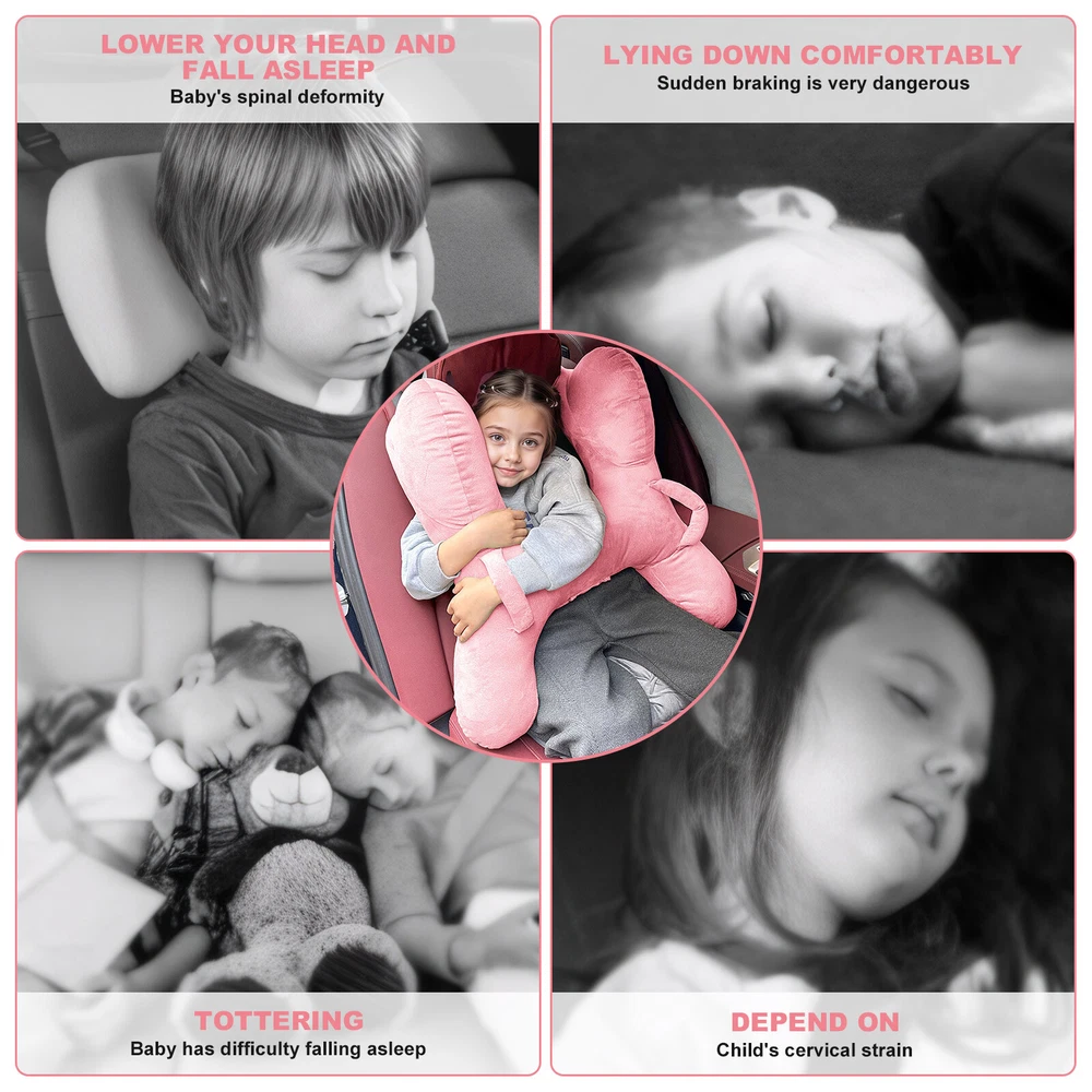 Comfortable Travel Neck Pillow for Adults & Kids - Car & Airplane Use