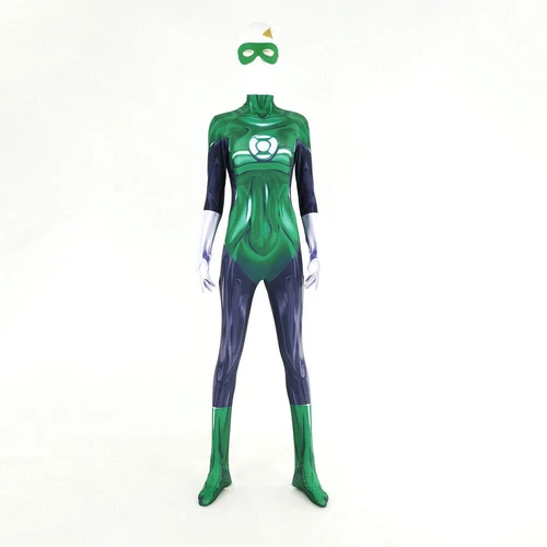 Lady Green Lantern Cosplay Jumpsuit Women Bodysuit Costume Adult Kids Halloween - Picture 3 of 6