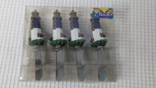 Stainless Steel Cheese Butter Knives Lighthouse Spreaders Set of 4 Wood Resin