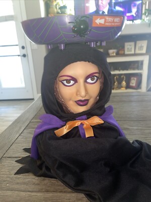Animated Halloween Face Changing Witch/Gypsy Candy Bowl NOT FULLY WORKING