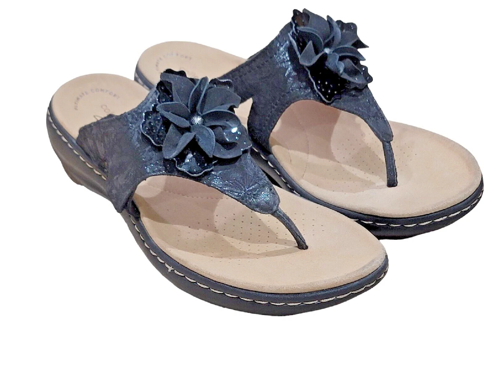 Sandali donna Clarks Collection Laurieann Gema neri floreali taglia 8 M