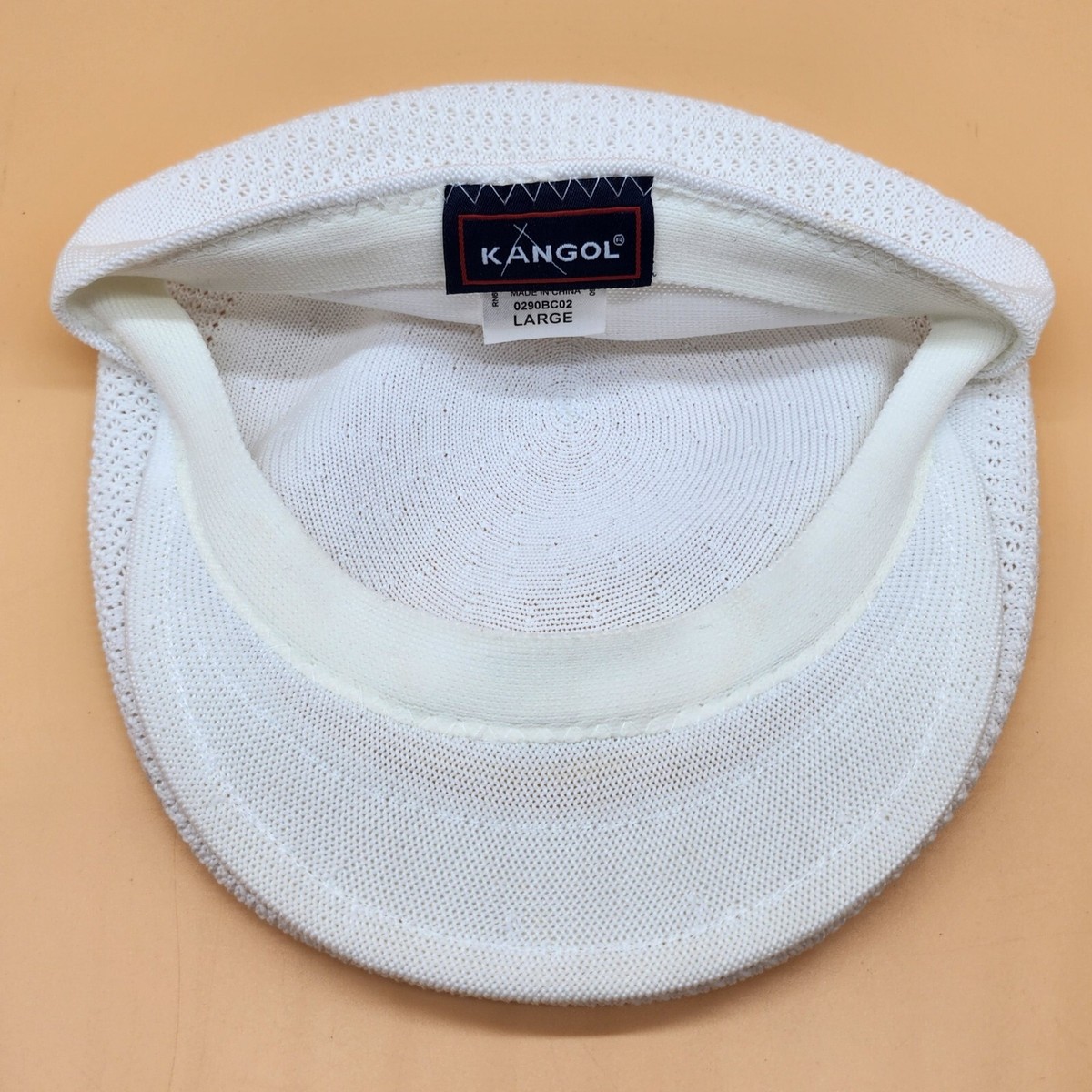 KANGOL Tropic Ventair Baby White Cap Lightweight Woven Hat L
