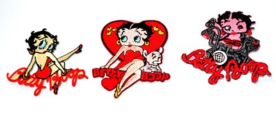 Bestickter Aufbügeln Patch Betty Boop (Zeichentrickfigur). 3er-Set