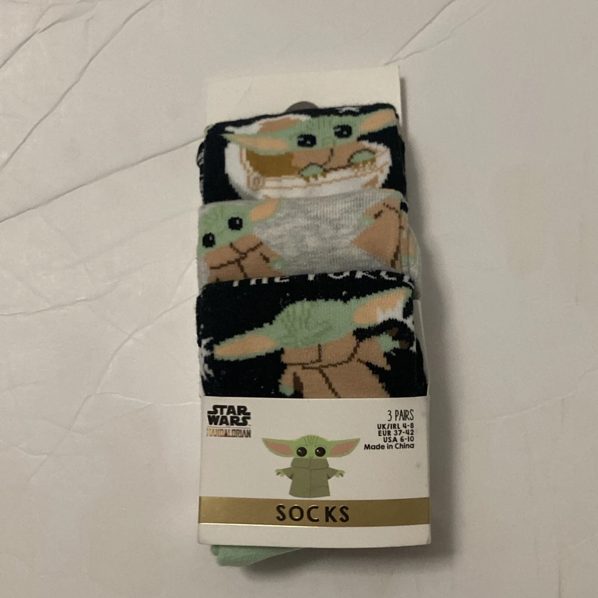 Conjunto Calcetines Primark Baby Yoda Mandalorian Grogu Star Wars Disney Mujeres EE. UU. 6-10 Nuevo