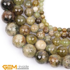 Natural Green Tsavorite Gemstone Round Loose Spacer Beads Jewellery Making 15"