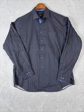 Paul Fredrick Shirt Long Sleeve Button Up Flip Cuff Cotton Mens 16.5x36 