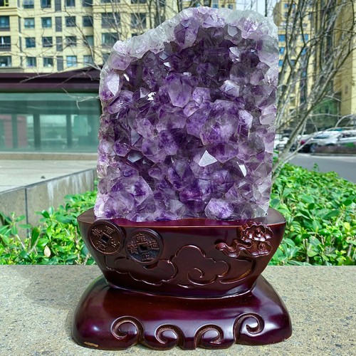 21.47LB Natural Amethyst Cluster Quartz Crystal Druzy Geode Healing Stone - 第 3/17 張圖片