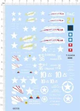 1/72 WWII US Allied ARMY Tank Panzer Stars Thunderbolt Markings Water Decal