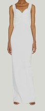 $1090 Chiara Boni Women White Neptuno Ruched Sweetheart Gown Dress Size IT40/US4