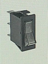 Illuminated 2-Position Rocker Switch, Lights up when the power is switched on.
