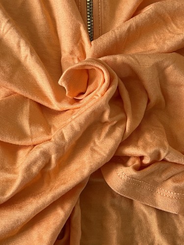 CALVIN KLEIN WOMEN’S SOFT ORANGE COLLARED SLEEVELESS TANK TOP ZIP FRONT SZ:L - Picture 5 of 5