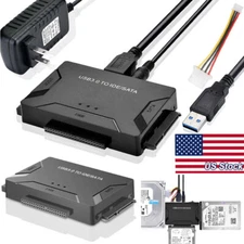 USB 3.0 to IDE & SATA Converter External Hard Drive Adapter Kit 2.5"/3.5" Cable