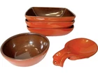 FRANKOMA Pottery Ceramic Glazed Bowls 5NS | 6S | 4Y Tiki Flame Red Brown Serving