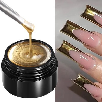Chrome Metallic Nail Art Gel Polish Gold Silver Rose Gold Drawing Line Varnish