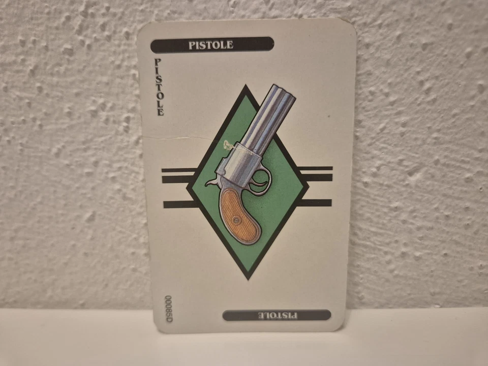 Cluedo Das klassische Detektiv-Spiel 1992 Ersatzteile: Karte Pistole - Bild 1 von 1