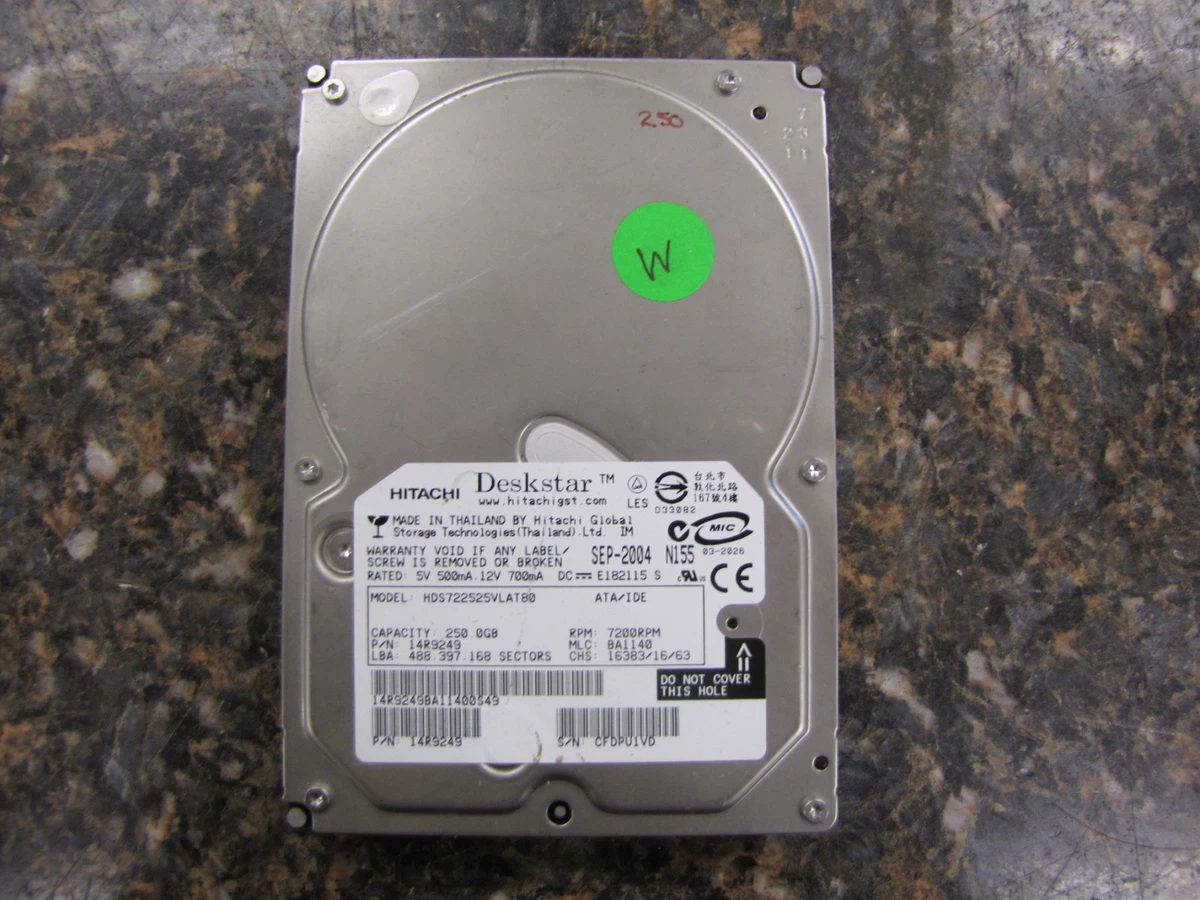 Hitachi Deskstar 250GB 内蔵型IDE HDD ５台セット Hitachi Deskstar 250GB 内蔵型IDE HDD 5台セット Hitachi 250GB