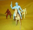 Vintage Marx 5" Roy Rogers Figure With Trigger, Wagon Driver & Indian Rider