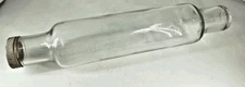 Vtg Roll-Rite Optic Clear Glass Rolling Pin W/ Original Screw On Lid 14"B2