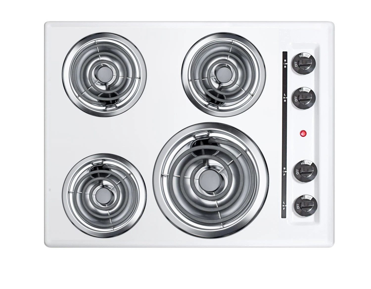 Summit WEL03 White 24"W 4 Burner Induction Coil Cooktop - 230 Volt
