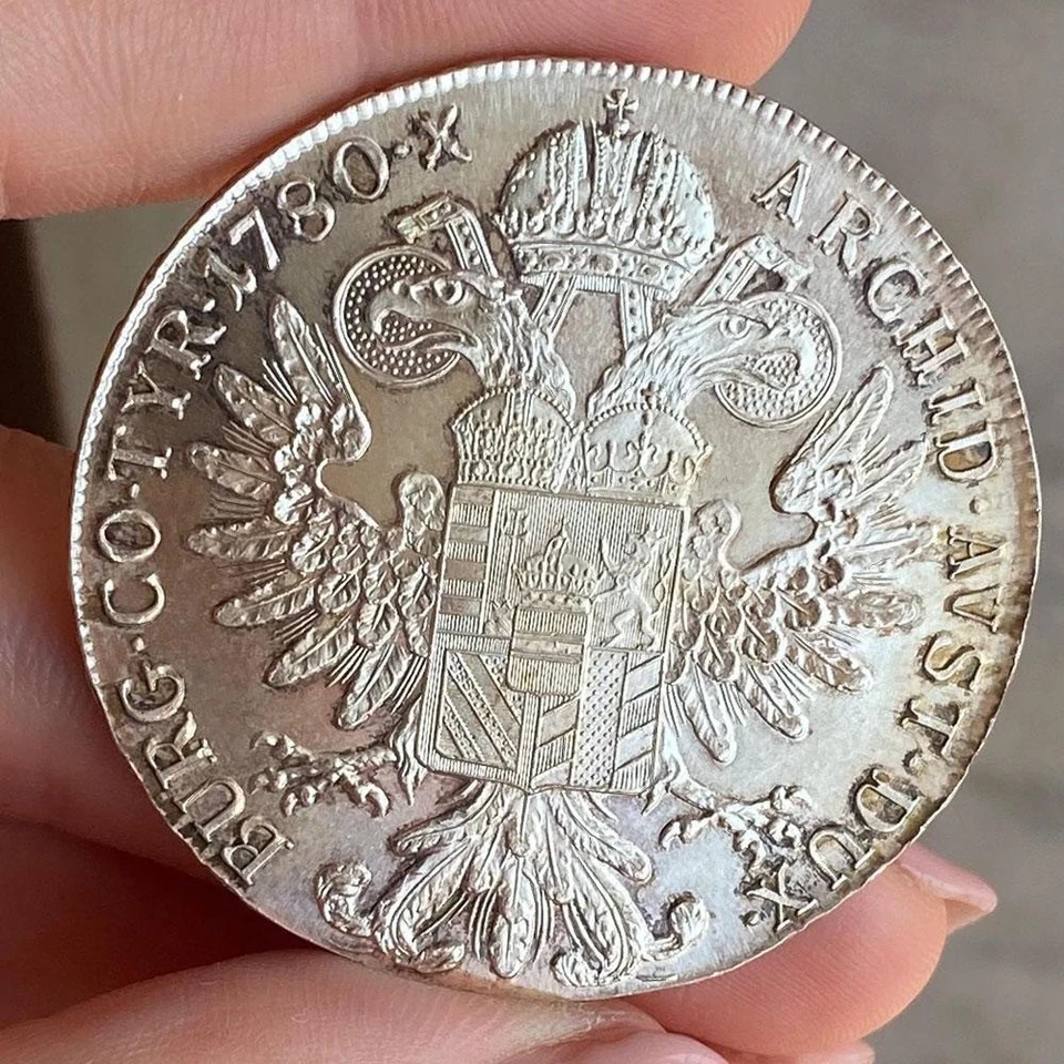 TALLERO 1780 MARIA TERESA AUSTRIA FIOR DI CONIO ARGENTO ECCEZIONALE LUSTRO - Immagine 2 di 3