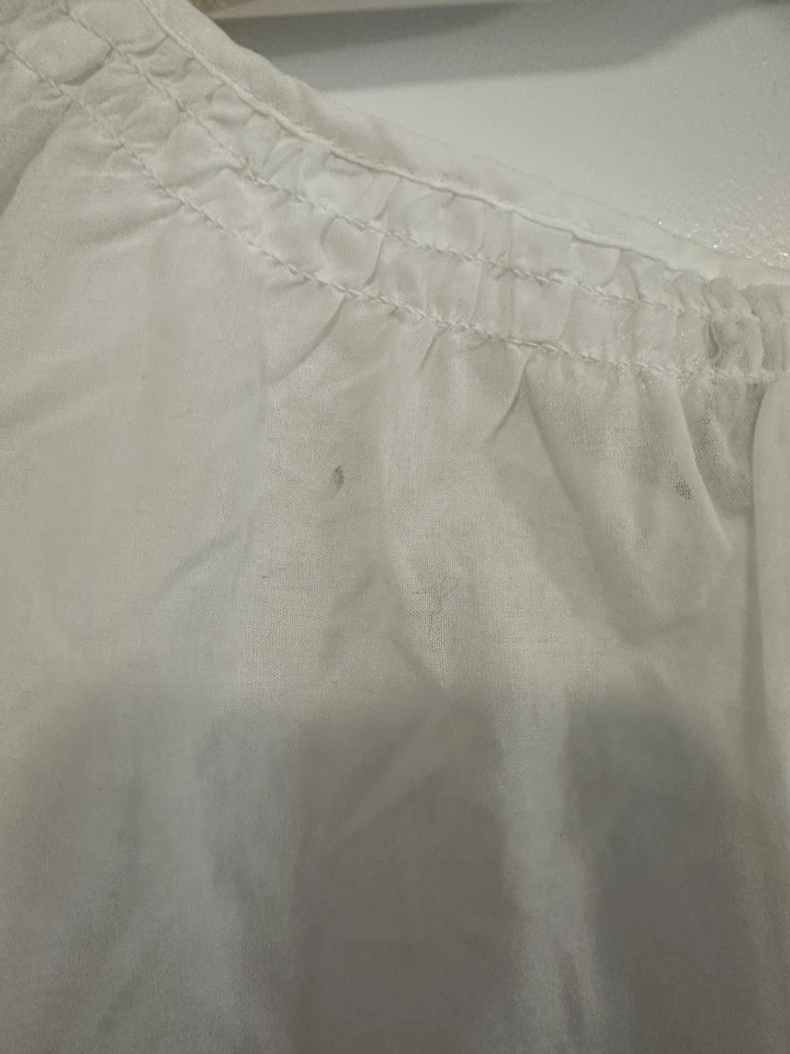 Chico's Breezy 女式白色蓝色刺绣上衣,尺寸 2 大号 — 第 4/4 张图片