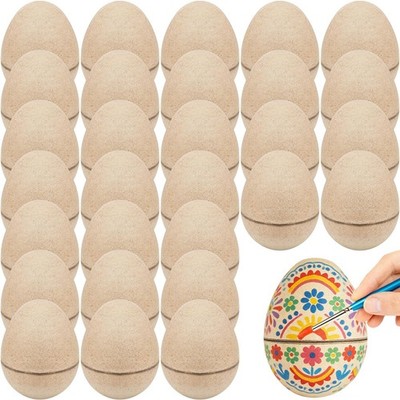30 Pack DIY Paper Mache Easter Eggs,Fillable Blank Paper Easter Eggs,Paintabl...