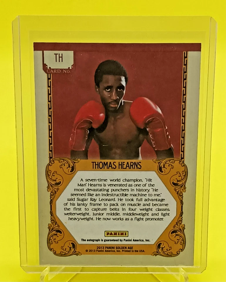 2013 Panini Golden Age Thomas "Hitman" Hearns Autographed Card #TH - Image 2 of 2