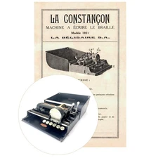 La Constancon Braillewriter Instruction Manual Repro Machine a Ecrire Le Braille