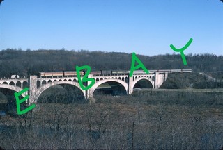 Erie Lackawanna EL E8A Delaware River Portland PA 1966 Original Kodachrome