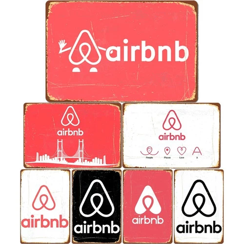 Vintage Airbnb Logo Plaque Poster Funny Tin Metal Signs Home Décor for Cinema Li