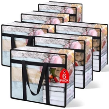 6Pack Clear Blanket Storage Bags Vinyl Comforter Clothes Closet Organizers