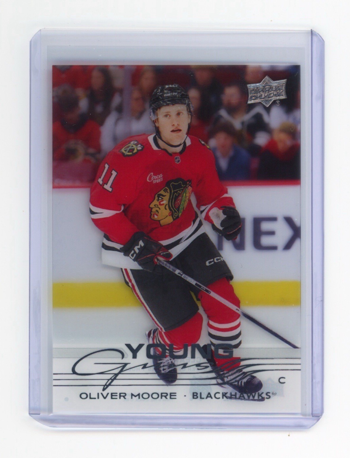 2025 UPPER DECK SERIES 1 #216 OLIVER MOORE CLEAR CUT YOUNG GUNS RC ROOKIE