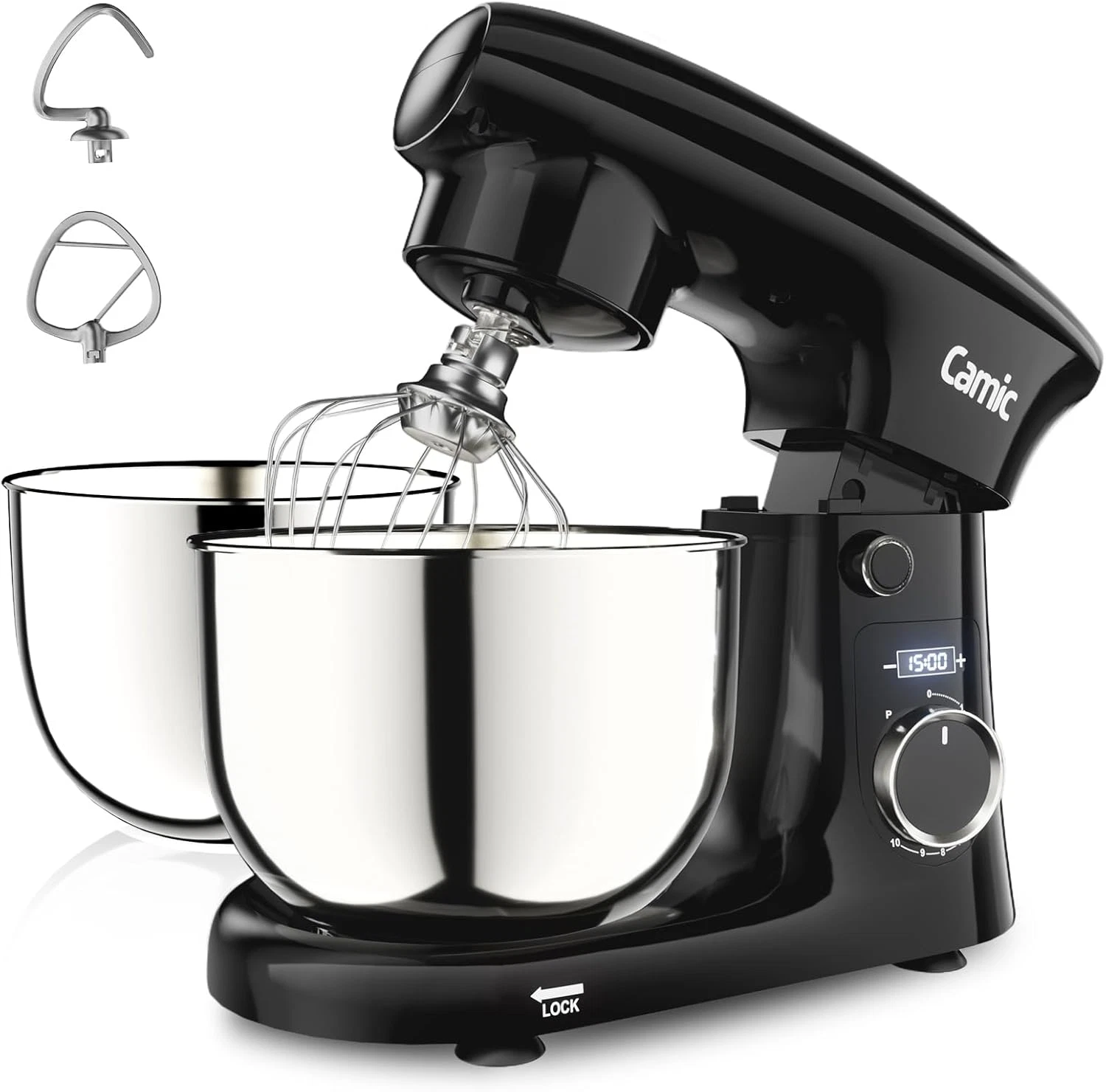 Stand Mixer, 4.2QT+5.3QT Two Bowls Electric Food Mixer, 10 Speeds with Digital S