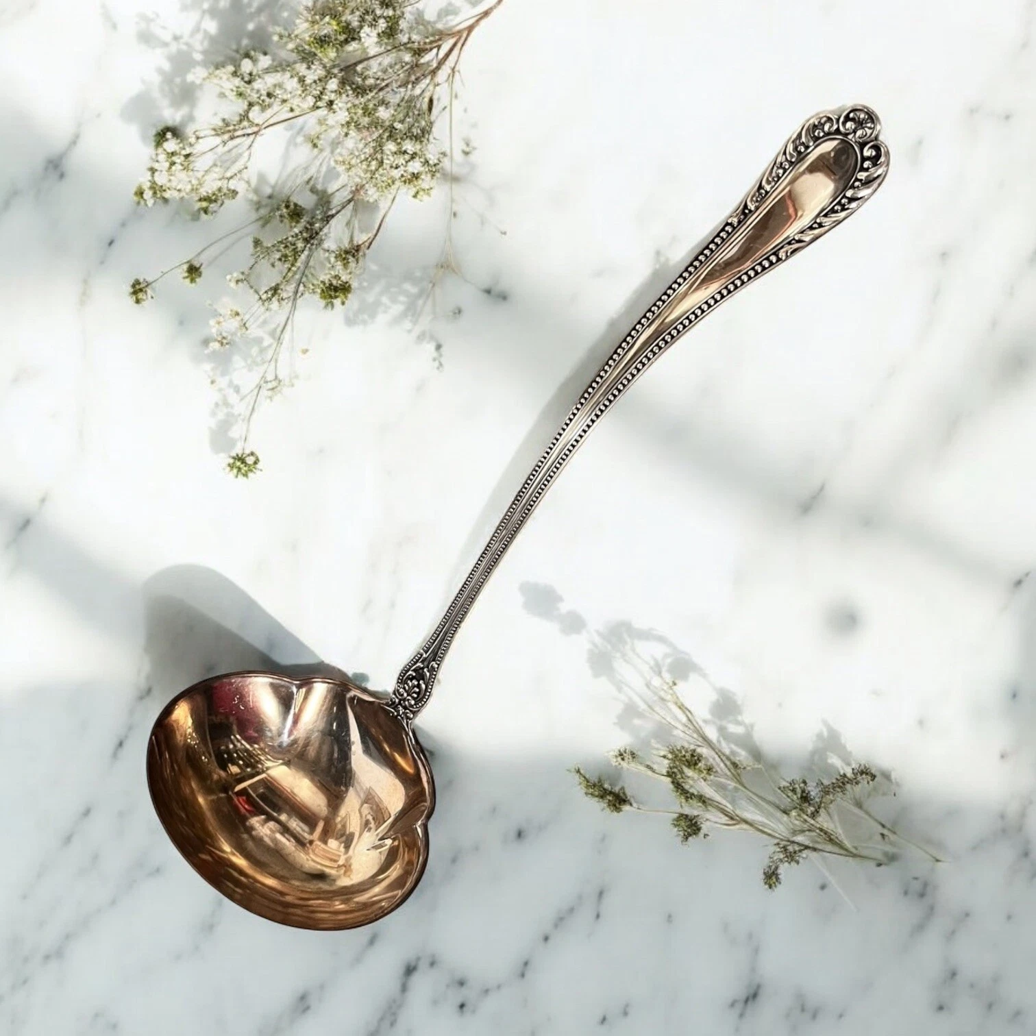 Antique 1896 Winthrop By Gorham Large Soup Ladle Silverplate 13" No Monogram