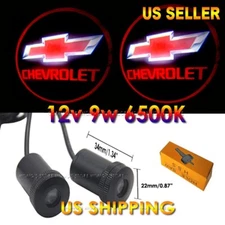 2 Blubs Chevrolet Red Ghost Shadow Projecto Logo LED Courtesy Door Step Light
