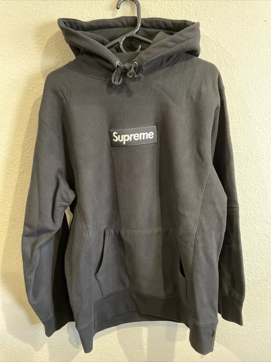 FW SUPREME New York Black Box Logo Hoodie Large BOGO   eBay