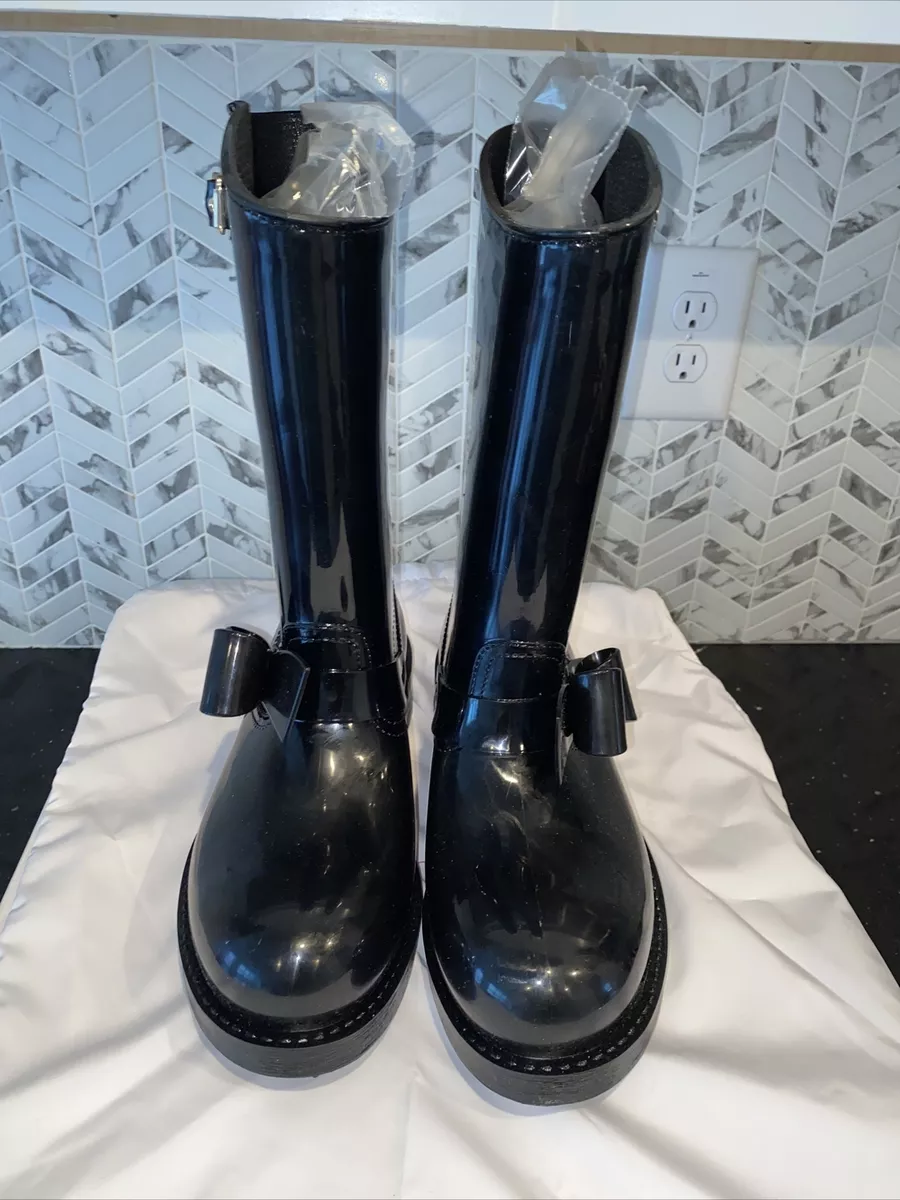 Valentino rain top boots bow
