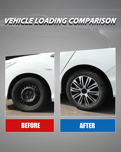 17" Set Of 4 Wheel Covers Silver & Black Lacquer Snap On Full Hub Caps R17 Tire - Picture 8 of 8