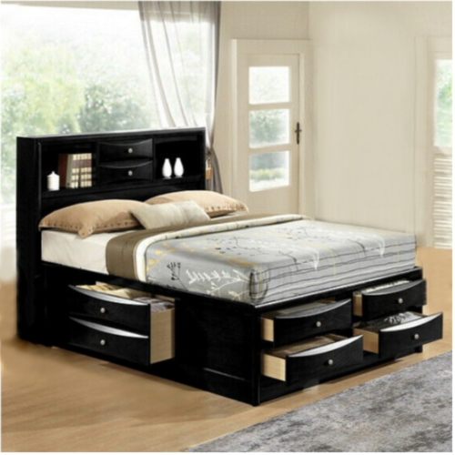 New Ultimate 8 Drawers Storage Black, Queen Platform Bed With Drawers Black