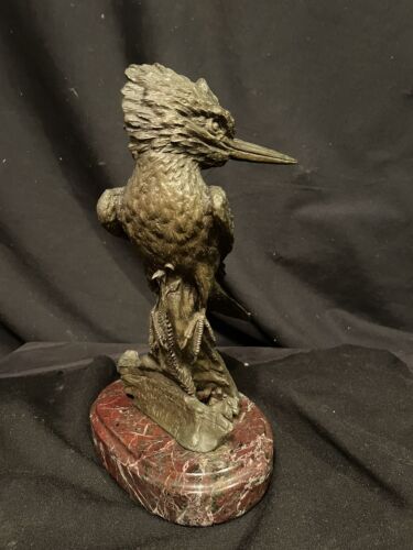 Bronze Kingfisher Sculpture # 5/24 By WILLIAM “ Bill “ HALD   1979 - Picture 1 of 10
