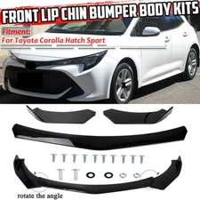 Front Bumper Lip Splitter Spoiler Gloss Black For 01-21 Toyota Corolla Hatchback