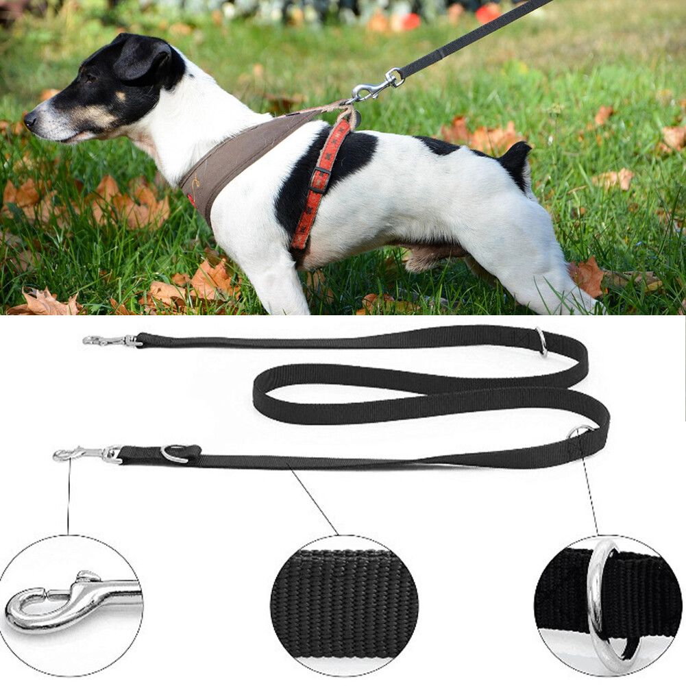 Heavy Duty Adjustable Length With 2 Carabiners Training Quick Release Dog Leash eBay
