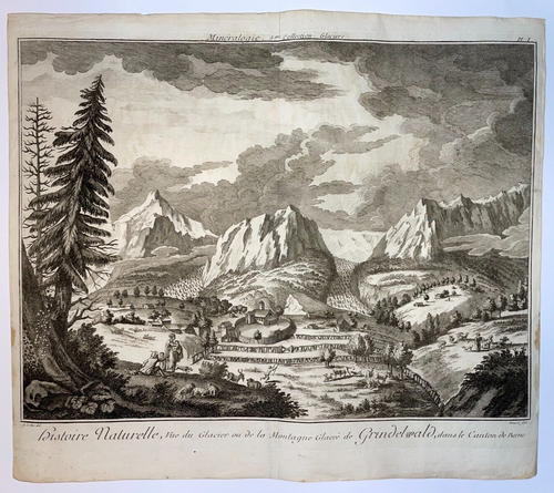 SWITZERLAND GLACIER OF GRINDELWALD 1770 DIDEROT-D'ALEMBERT LARGE ANTIQUE VIEW - Picture 2 of 6