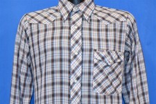 vtg 70s WRANGLER RAINBOW TAG RED BROWN PLAID WESTERN PEARL SNAP COWBOY SHIRT 18