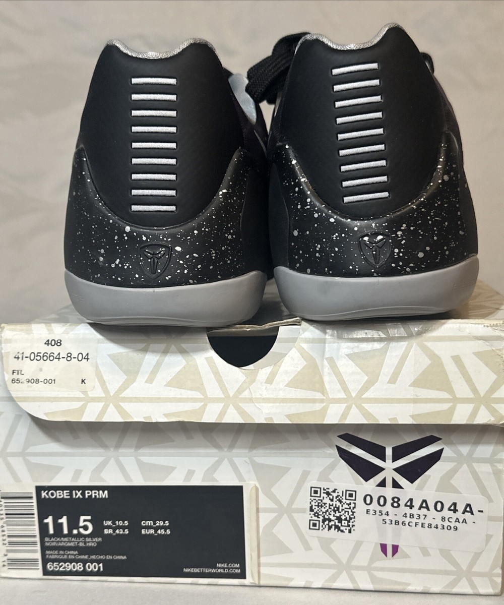 Size 11.5 - Nike Kobe 9 IX EM Premium Metallic Silver 652908-001