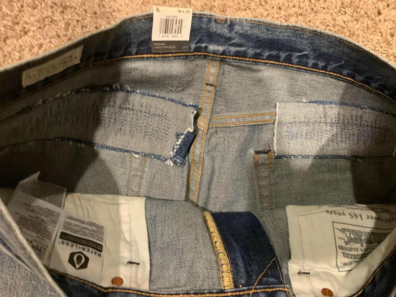 Levi's 511 Premium Selvedge Slim Fit Ripped  Destructed Jean Men's 36X30 RT$148 thumbnail 7